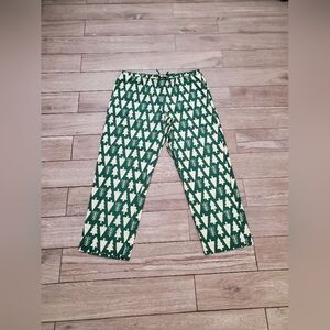 Hanna Andersson adult unisex 100% cotton green pinetree flannel pajama pants XL